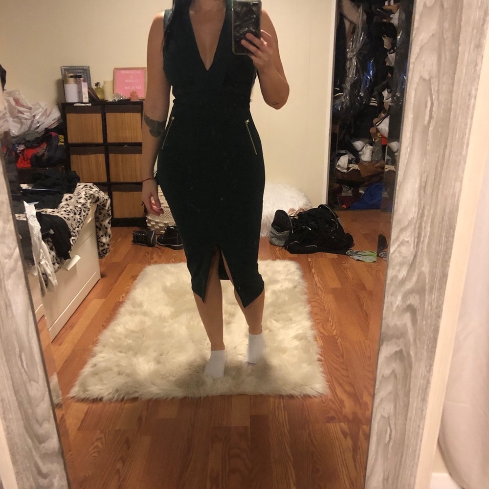 Green midi dress